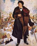 Boris Kustodiev Portrait of Fyodor Chaliapin oil painting